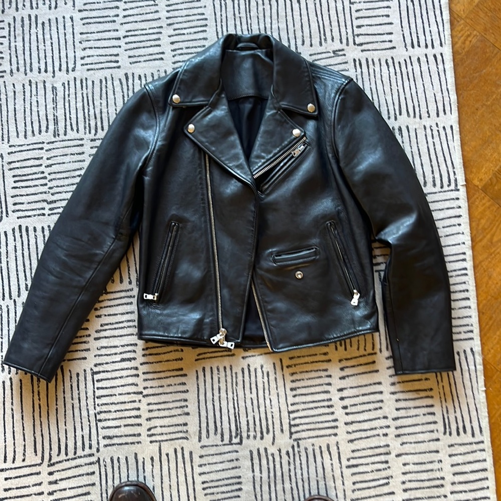 Black Leather Bruiser Moto Jacket brand new, never worn